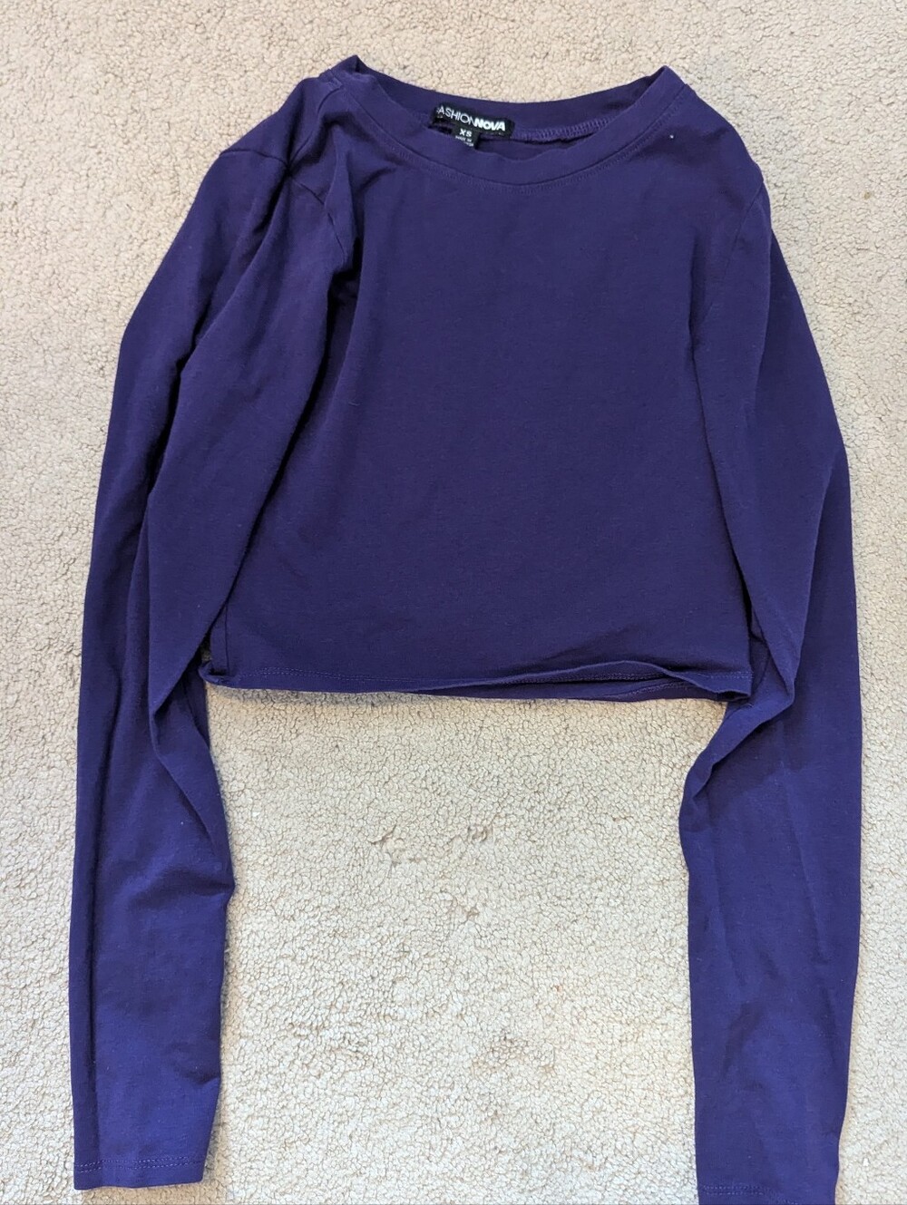 Fashion Nova Deep Purple Cropped Tee